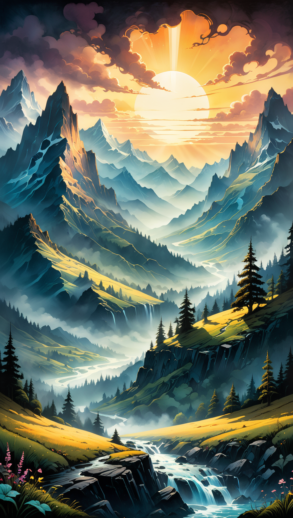 02665-2508130205-summer, best quality, ink painting, acrylic, Capture the ethereal beauty of a misty mountain range, where veils of fog embrace t.png